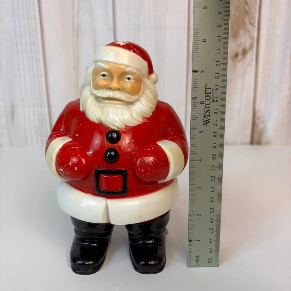 Vintage 1950's Blow Mold Lighted Santa General Products Co Tabletop Decor Red 8" - Picture 10 of 15